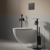 Omnires Flush Set Strongframe stelaż podtynkowy do WC + STEEL-R45 przycisk spłukujący czarny półmat ze stali nierdzewnej STFWC1R45-RBL
